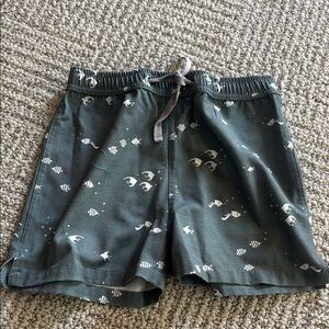 Rylee + cru Green Fish Print Swim Shorts